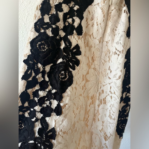 SAYLOR | Alexis Dress in Cream and Black Lace - Picture 4 of 6